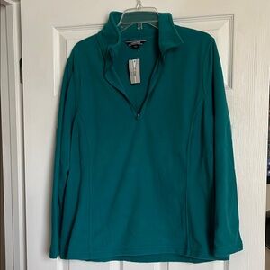Lands' End Teal Quarter-Zip Pullover